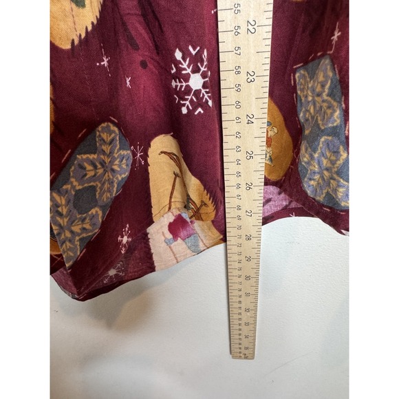 Vintage Johnny Cotton Shirt Mens Large‎ Skiing Print Winter Button Up 90s - Picture 4 of 5